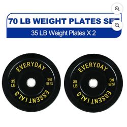 BalanceFrom Olympic Bumper Plate Weight Plate, 35 lbs Pair Black