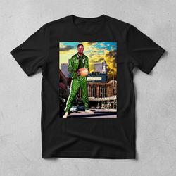 Bill Russell Retro Green Tracksuit Boston Basketball Legend T-Shirt