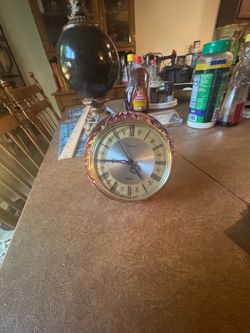Imperial Crystal Cranberry Clock