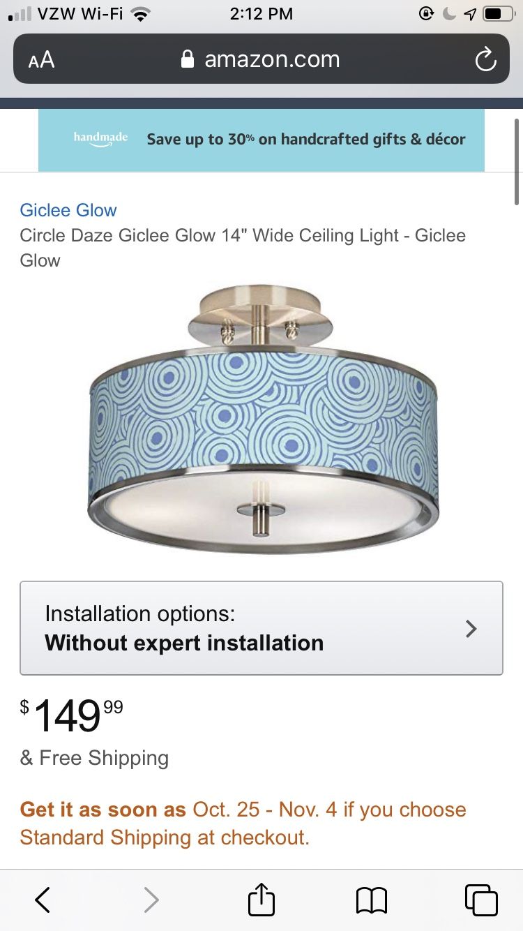 Blue trellis circular round pendant light, chandelier