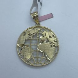Gold Pendant World Style 14K New 