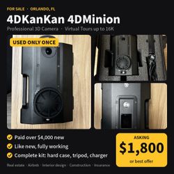 4DKanKan 4DMinion Professional 3D Camera – Used Only Once – Complete Kit