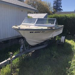 Free 16’ Runabout Project Boat W/trailer 