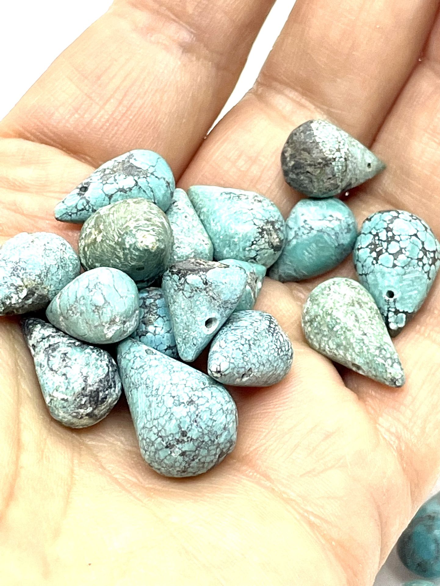 Lot Of Vintage Turquoise Drop Beads