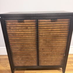 Coast to Coast Imports 2-Door Accent Cabinet  Black & Wood Finish