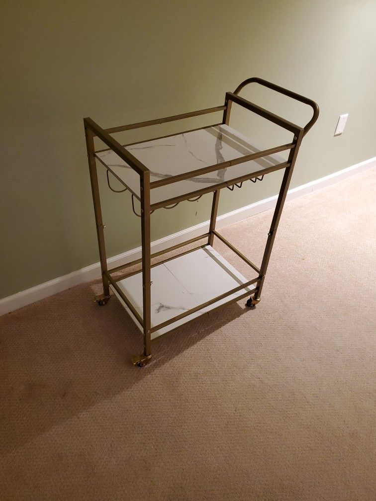 Mini Serving Rack Kitchen Cart With Wine Holder