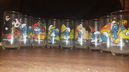 Smurfs 1982 collector glasses