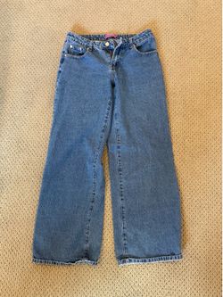 Wide Leg Blue Denim Jeans