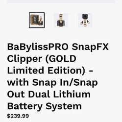 BaBylissPRO SnapFX Clipper (GOLD Limited Edition)