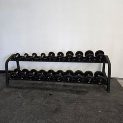 5–50 lb Commercial Dumbbell Set w/ Nautilus Rack