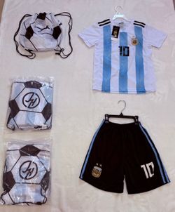🇦🇷 Messi Argentina ⚽️ Soccer Jersey, Shorts Set Youth