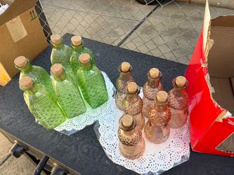 Green and Rose Gold vases