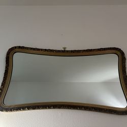 Vintage Ornate Gold Wall Mirror – 39” Wide