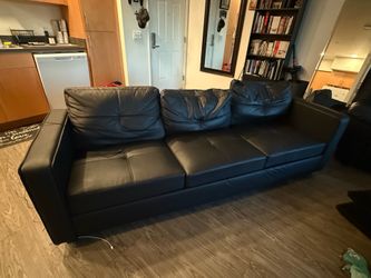 Black leather couch