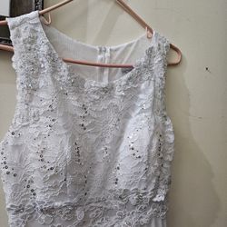 White Wedding Dress  Size L