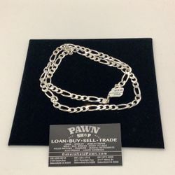 30” Sterling Silver Figaro Chain