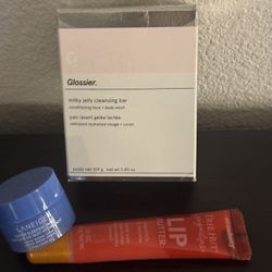 Glossier Milky Jelly Bar With LANEIGE Water Sleeping Mask & Tree Hut Strawberry Lip Butter