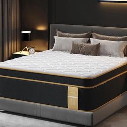 Firm Queen Mattress [New Version], 14 Inch Gel Memory Foam Hybrid Mattress Queen Size Bed in a Box, Pressure & Pain Relief, CertiPUR-US, Individual Po