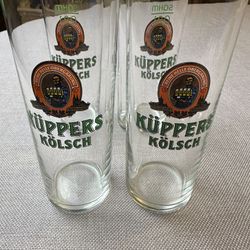 Rare! Vintage Kuppers Kolsch Premium Beer Glass, Set Of 4 Made In Germany, NEW!
