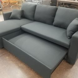 Charcoal Gray sofa chaise sectional for tight space