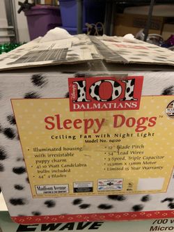 New New Open  Box Disney Dalmatian Ceiling Fan 
