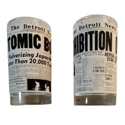 Vintage Detroit News Centennial Glasses 