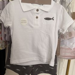 Chickpea Polo And Shorts With Hat