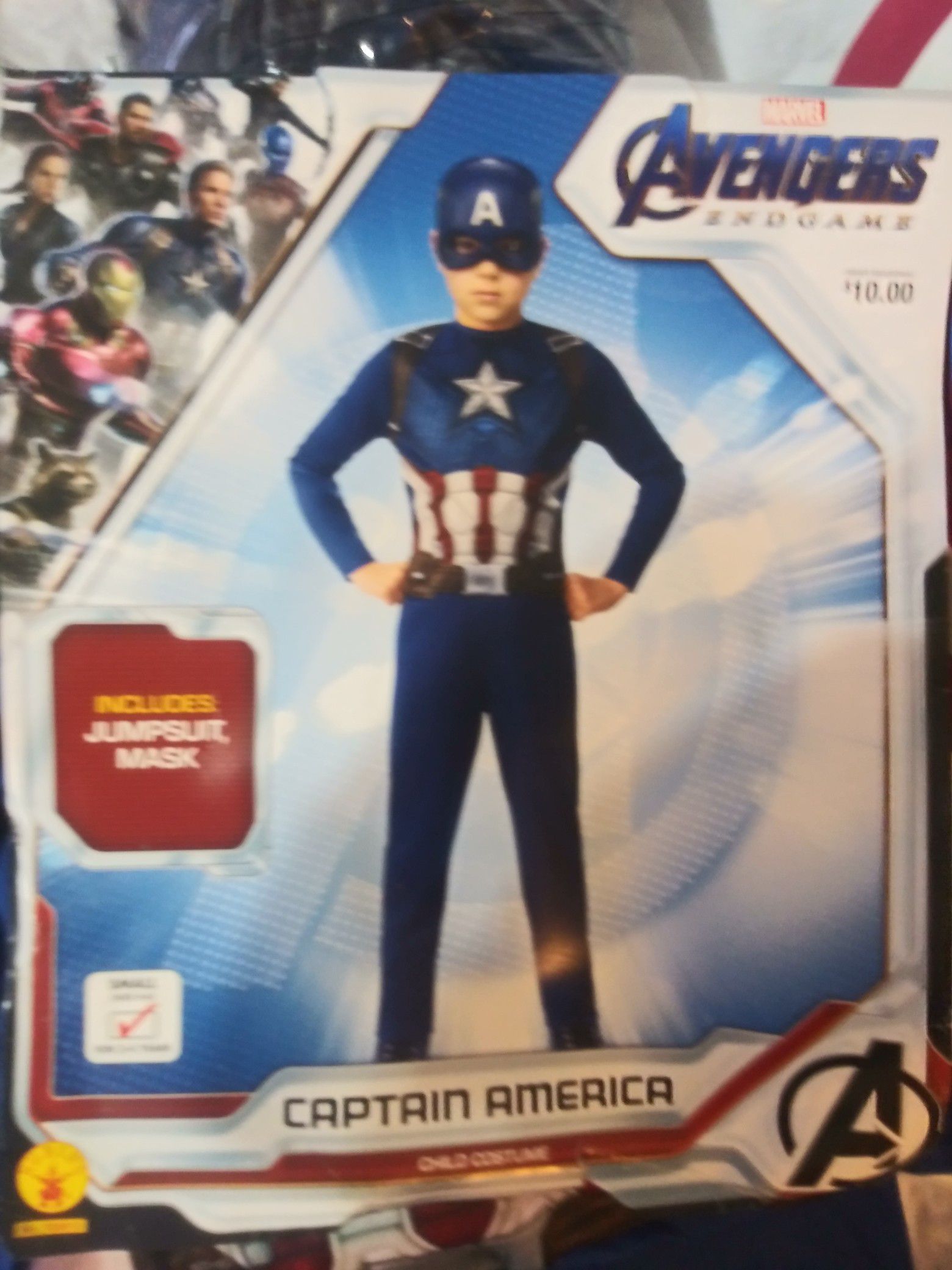 Avengers Endgame Captain America Child Costume. Kid's Size Small (4-6)