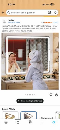 Vanity mirror LED with charging port 39.4x30
