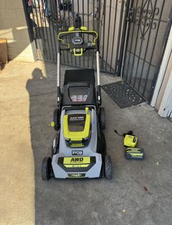 RYOBI 40V HP Brushless Whisper Series 21. in Walk Behind Self-Propelled All Wheel Drive Mower - (1) 6.0 Ah Batteries & Charger