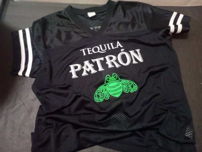 *FOOTBALL MESH JERSEY PATRON TEQUILA FOOTBALL JERSEY NEVER BEEN WORN LADIES WOMENS SHIRTS LIQUOR NFL BAR WEAR*