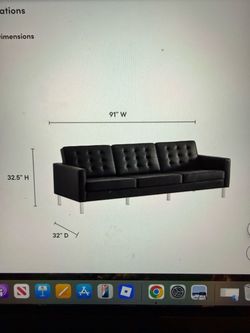 Black leather sofa