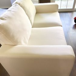 ivory linen loveseats, sofa