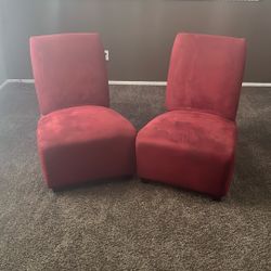 2 Red Couch Cushion Chairs