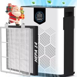 Air Purifiers for Home Large Room, H14 Hepa filter with Washable White 