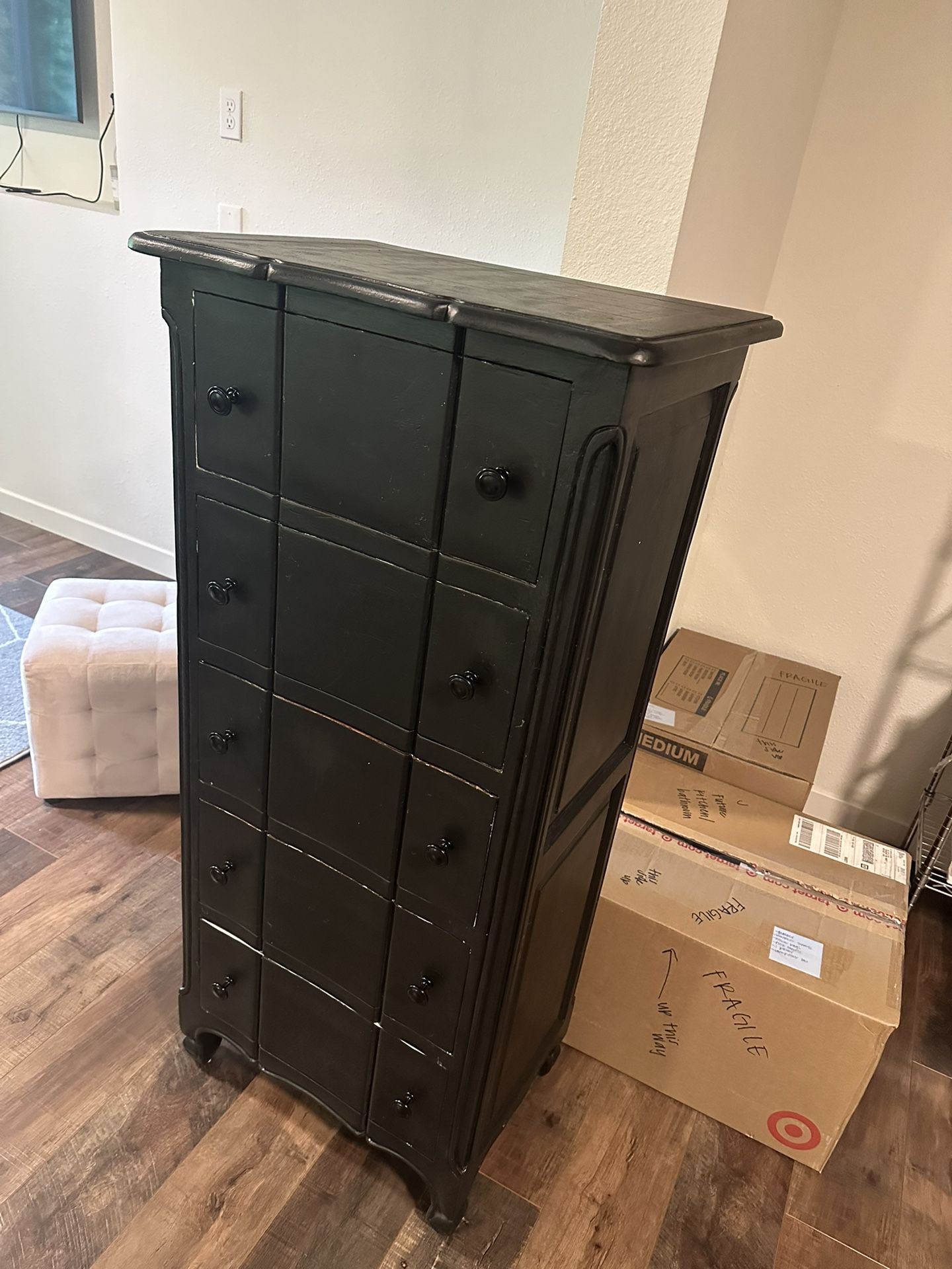 Solid Wood Black Dresser