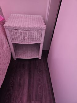 Wicker side table