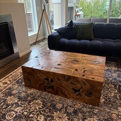 Wood coffee table