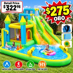 Inflatable Bounce House Water Slide with Splash Pool