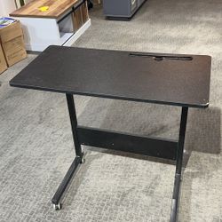 #FA042407 Rolling Desk Adjustable Standing Desk, Mobile Side Table 31.4 Inches w/Wheels Adjustable C Table Movable Portable Laptop Computer Stand for 