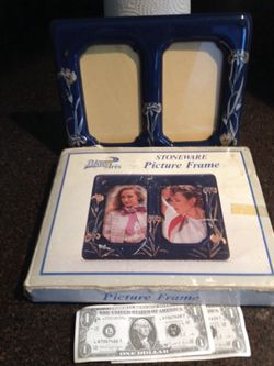 Blue Iris Stoneware picture frame