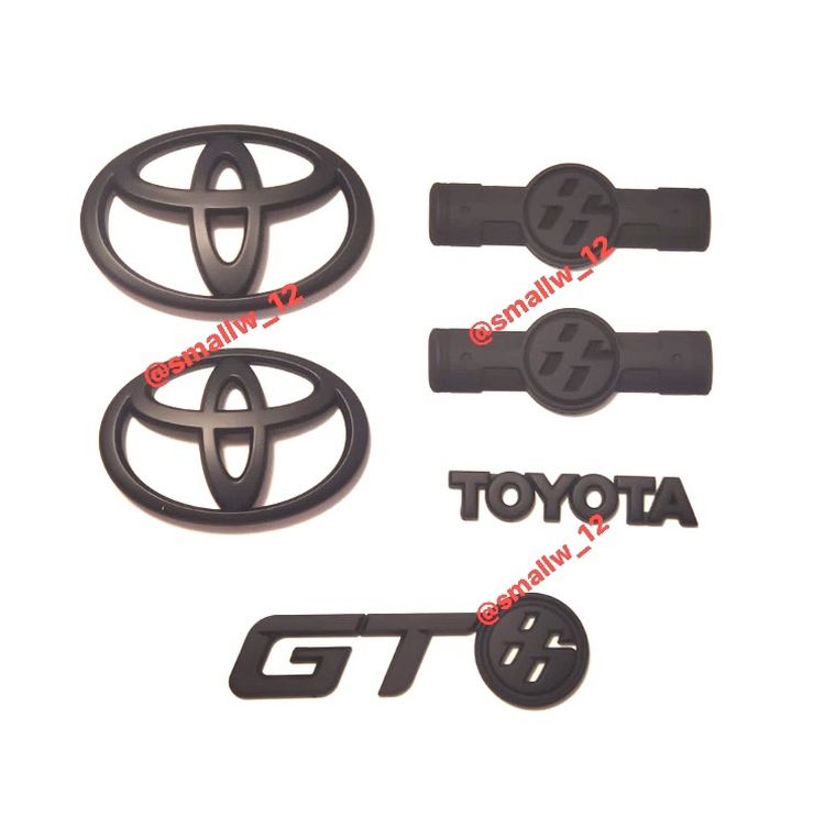 Set Matte Black For 2012-16 Toyota GT86 Scion FRS Front Rear Fender Emblem Badge