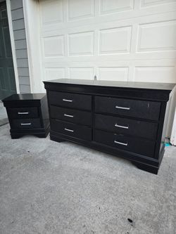 Black Dresser and Nightstand Set