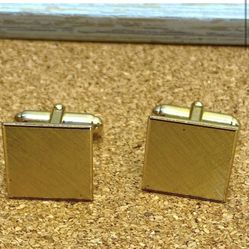 Anson retro golden Etched square cuff links