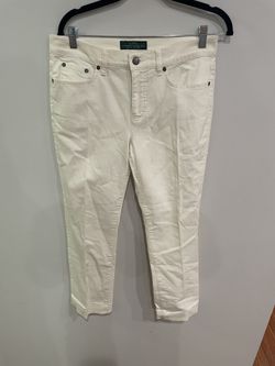 LRL Lauren Jeans Co Ralph Lauren Womens White Pants Classic Straight Size 8 Y2K