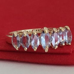 ❤️10k Size 7 Fancy Solid Yellow Gold Tanzanite Tiara Ring!/ Anillo de Oro Diseño de Tiara con Tanzanitas! 👌🎁Post Tags: 10k 14k