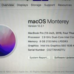 2016 13” MacBook Pro