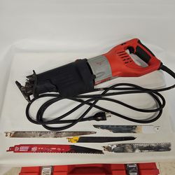 Milwaukee 6538-21 Corded Super Sawzall Orbital Reciprocating Saw in Case with Blades C8413