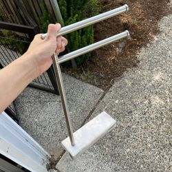 KES Countertop Towel Stand for Bathroom, Countertop Swivel Towel Rack Standing with Marble Base, Free Standing Hand Towel Holder Stand 18/8 Stainless 