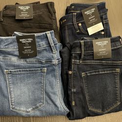 Brand NewWomen’s size 2 Vera Wang, Skinny Jeans - Four Pairs 